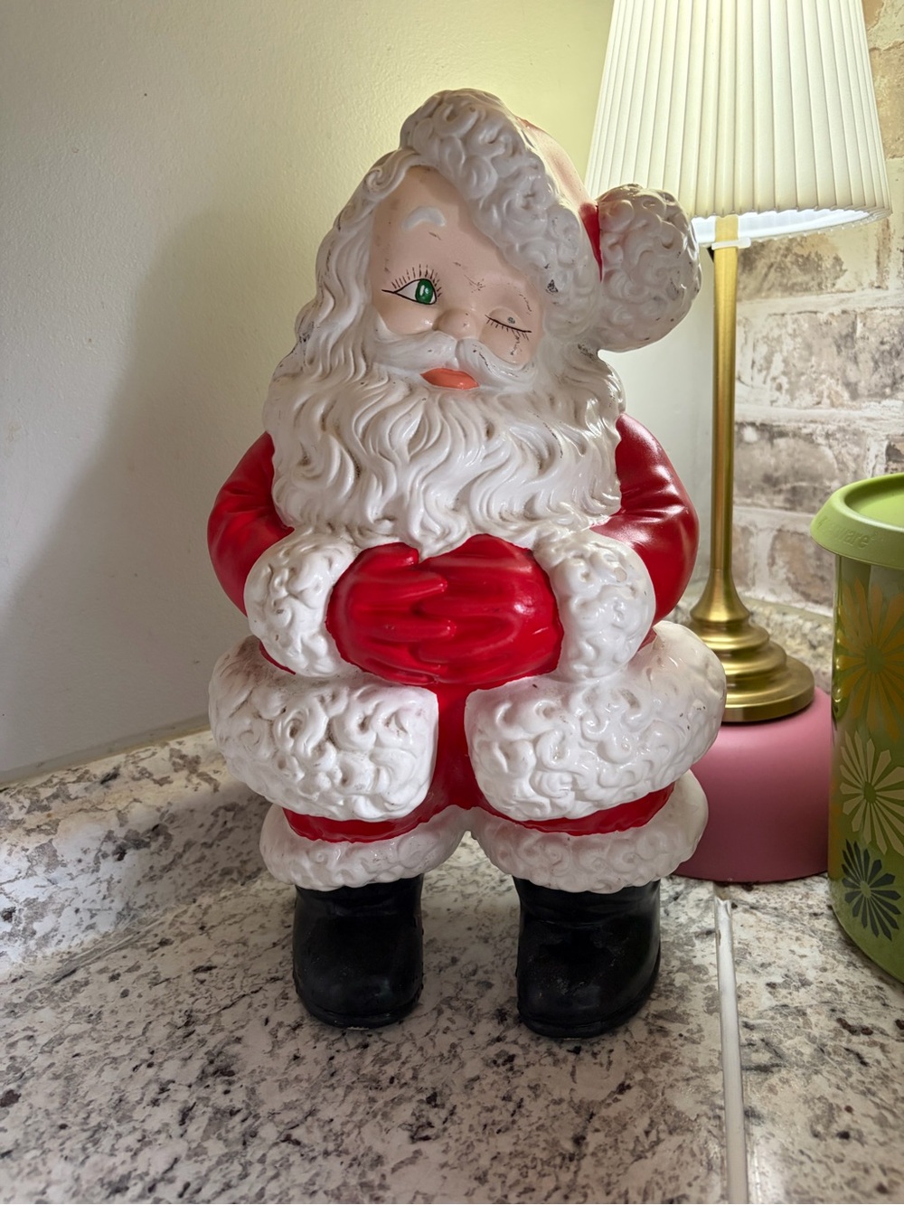 VINTAGE Atlantic Mold Co. 1960s-70s Winking Santa